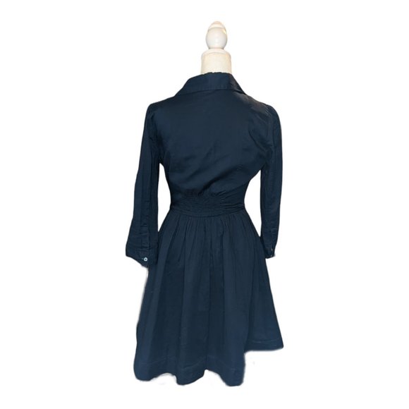 Moulinette Soeurs Vetements Womens Button-Up Dress Pleated Dark Navy Blue Size 0 - Picture 2 of 4